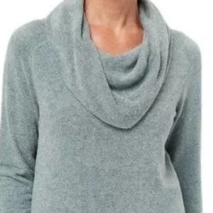 Barefoot Dreams CozyChic Ultra Lite Coastal Cowl Neck Tunic, Faded Jade, XL